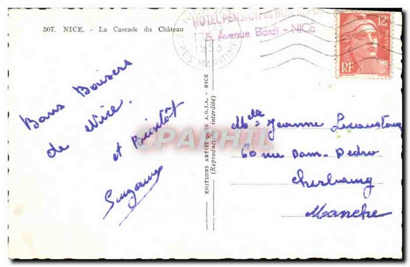 Old Postcard Nice La Cascade du Chateau