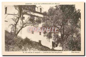 'Old Postcard Menton Annonciade ND A side chapel L''Entree shelter the pilgrim'