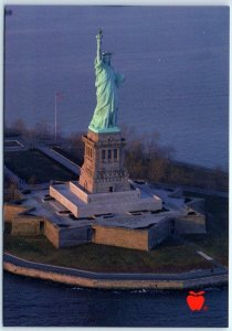 Postcard Helicopter Aerial View Statue of Liberty NYC New York USA North America