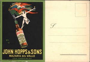 John Hopps & Sons Mazara Del Vallo Marsala - WINE - Nude Man Flags Postcard