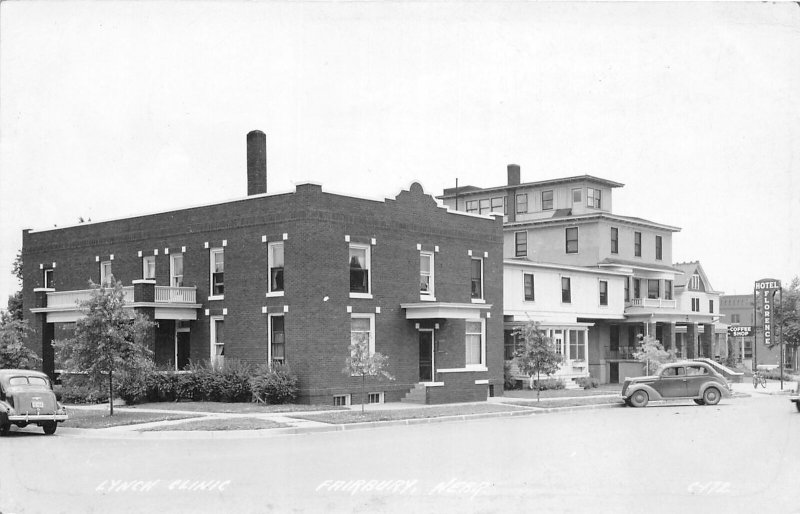 G32/ Fairbury Nebraska RPPC Postcard c1940s Lynch Clinic Building