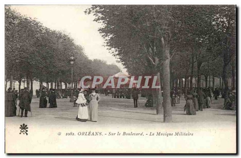 Orleans - On the Bouleavard - The Military Music - Old Postcard