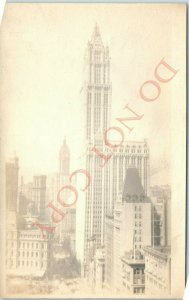 c1920s New York City Woolworth Building RPPC Real Photo Broadway Postcard NY A44