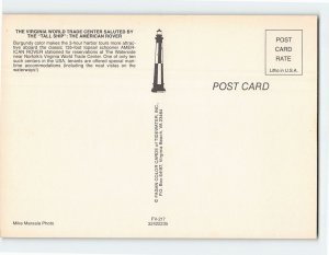 Postcard Virginia World Trade Center Saluted By The American Rover, Norfolk, VA