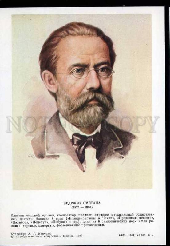 207613 CZECH COMPOSER pianist Bedrich Smetana Old poster card