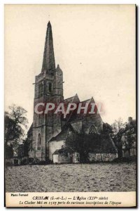 Old Postcard Crissay L & # 39Eglise The Belfry