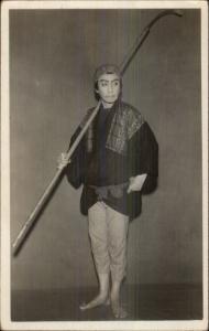 Japan - Japanese Actor Costume & Prop c1920 Real Photo Postcard