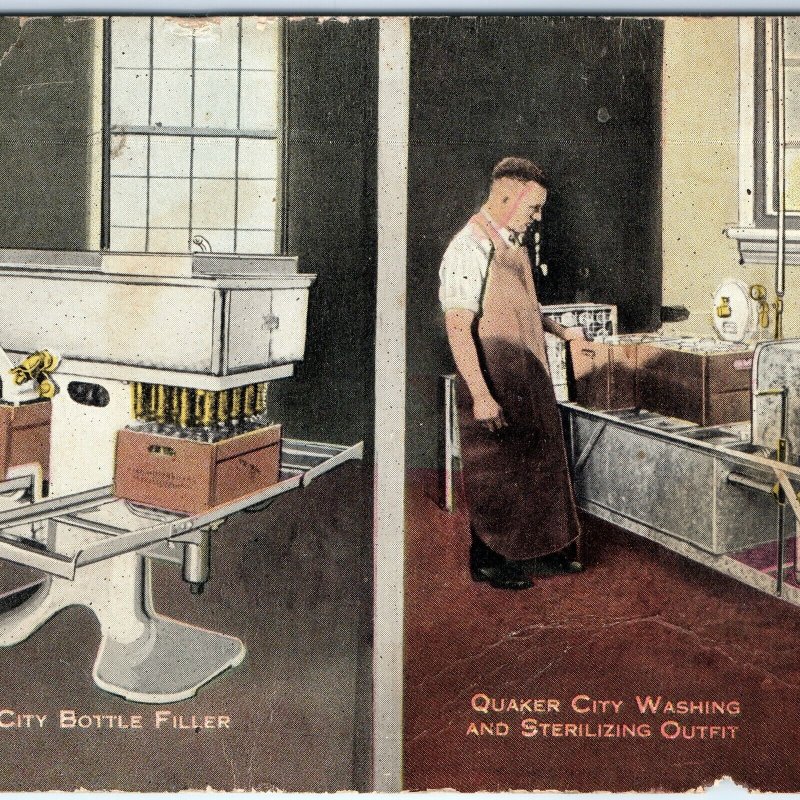 c1910 Quaker City Bestov Sanitary Dairy Appliances Advertising Postcard Milk A71