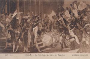 David La Distribution Des Aigles Par Napoleon Waterloo Battle Painting Postcard