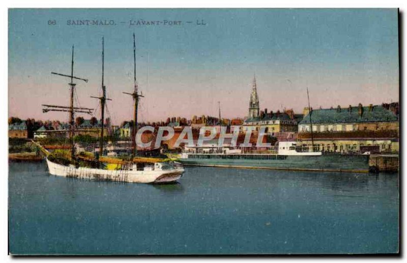 Old Postcard Saint Malo L Prior Port Boat