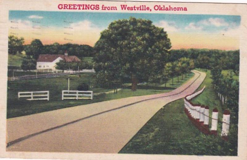 Oklahoma Greetings From Westville 1947