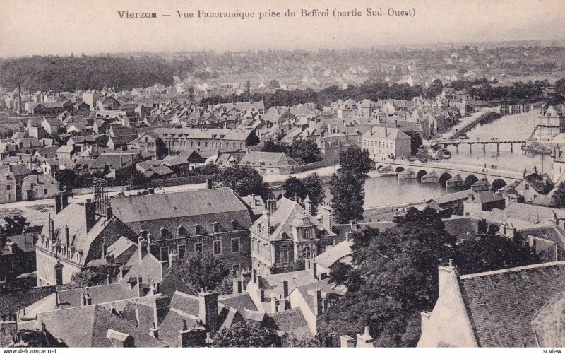 VIERZON, Cher, France, 1900-1910s; Vue Panoramique Prise Du Beffroi