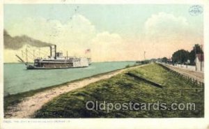 The Levee At Chalmette Ferry Boats, Ship 1908 postal used 1908