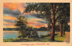 Cecilton Maryland Greetings Scenic View Vintage Postcard AA62116