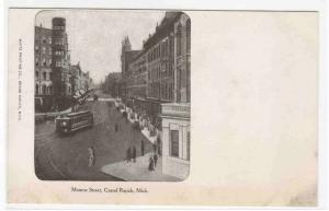 Monroe Street Streetcar Grand Rapids Michigan 1905c postcard