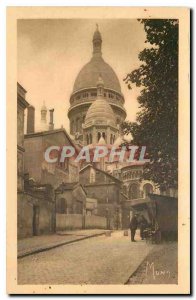 Old Postcard Montmartre Paris Partial view of the Sacre Coeur