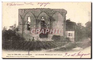 Postcard Old Saint Emilion near Libourne The great walls