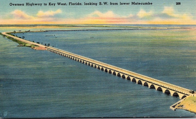 Florida Keys Oversea Highway Looking Southwest From Lower Matecumbe