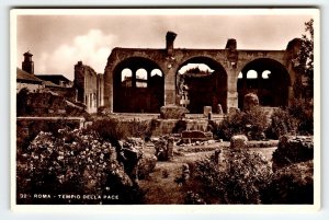 The Rome Temple Ruins Roma Tempio Della Pace RPPC Real Photo Postcard Fotocelere