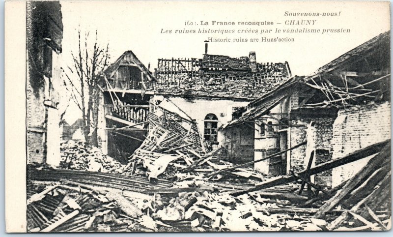 1910s Chauny, France WWI Ruins Prussian Vandalism Historic Buildings Debris A360