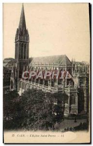 Old Postcard Caen L & # 39Eglise Saint Pierre