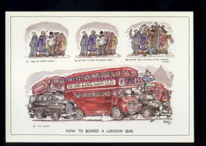 BE201 - Instructions of how to board a London Bus - Large Besley Comic Pcard