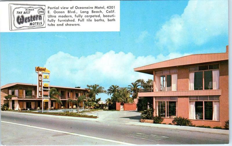 LONG BEACH, CA  California    OCEANAIRE  MOTEL   c1950s    Roadside   Postcard