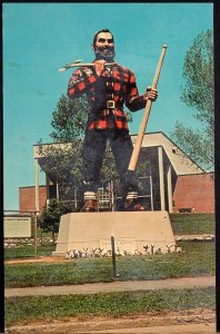 Maine BANGOR Statue of the Legendary Paul Bunyan - pm1964 - Chrome