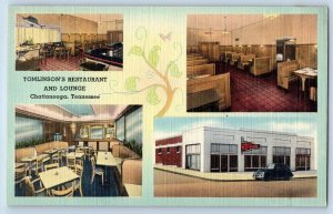 Chattanooga Tennessee Postcard Tomlinson's Restaurant And Lounge c1940s Vintage