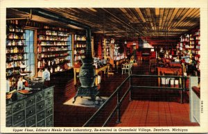 Vtg Dearborn MI Edison's Menlo Park Laboratory Greenfield Village 1940s Postcard