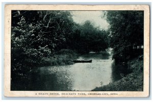 1908 Shady Brook Brackets Park River Boat Groves Charles City Iowa IA Postcard