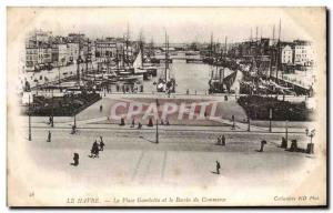 Old Postcard Le Havre The Place Gambetta And The Boat Basin Du Commerce