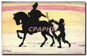 Old Postcard Against the light Bullfight Taurus