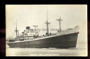 ca0196 - Ellerman Line Cargo Ship - City of Carlisle , built 1946 - postcard