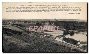 Old Postcard Sens (Yonne) Panoramic capture of the Mountain Paron