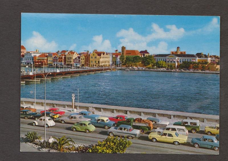 View Of Willemstad With Pontoon Bridge, Curacao - Unused - Old Cars