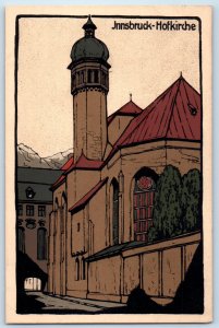 Tyrol Austria Postcard Court Church Innsbruck c1920's Antique Unposted