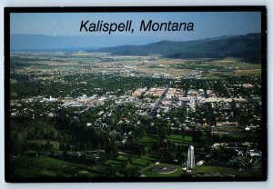 c1960 Kalispell Montana Vintage Postcard Centerpiece Flathead Valley Aerial View
