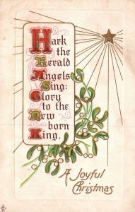 Vintage Postcard 1910's Hark The Herald Angel Sings A Joyful Christmas Greeting