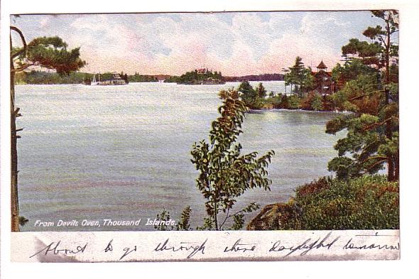 View From Devil's Oven, Thousand Islands, Ontario, H C Leighton, Made in Germ...