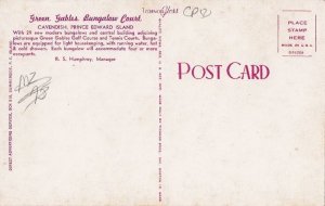 Postcard Green Gables Bungalow Court Cavendish Prince Edward Island Canada