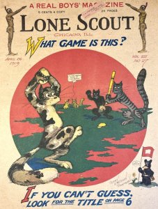 Anthropomorphic Cats Playing Baseball Perry Emerson Thompson Lone Scout Magazine