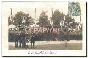 Militaria - Flag - July 14 at Camps - Old Postcard