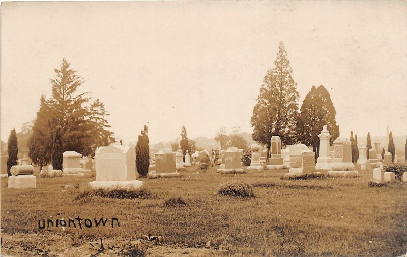 F39/ Uniontown Ohio RPPC Postcard c1910 Stark County Cemetery