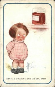 Children Comic Naughty Girl Steals Jam c1910s Postcard