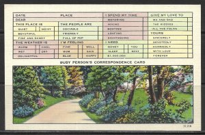 Humour - Busy Person's Correspondence Card - [MX-409]