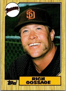 1987 Topps Baseball Card Rich Gosage San Diego Padres sk2370