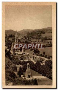 Old Postcard Lourdes Basilica Front View