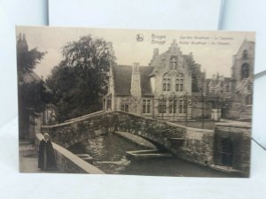 3 x  Antique B&W Standard Size Postcards of Bruges Brugge Brussels Belgium VGC