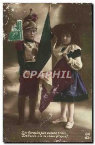 Old Postcard Fantasy Children soldier miliaria Alsace